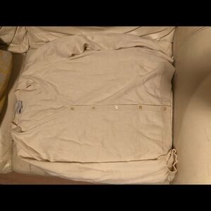 Eric Bompard v-neck cashmere cardigan in ivory.